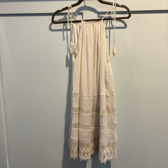 ALICE + OLIVIA Dress Women XS Cream Shift Lace Trimmed Sleeveless Boho Hoco - Picture 4 of 16
